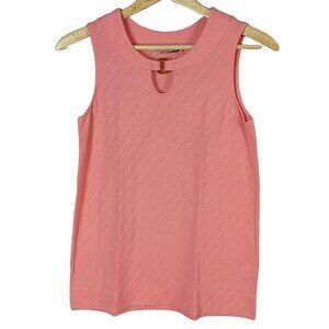 2/$15 Pendleton Modal Top Pink Coral XS Textured Round Neck Sleeveless Keyhole
